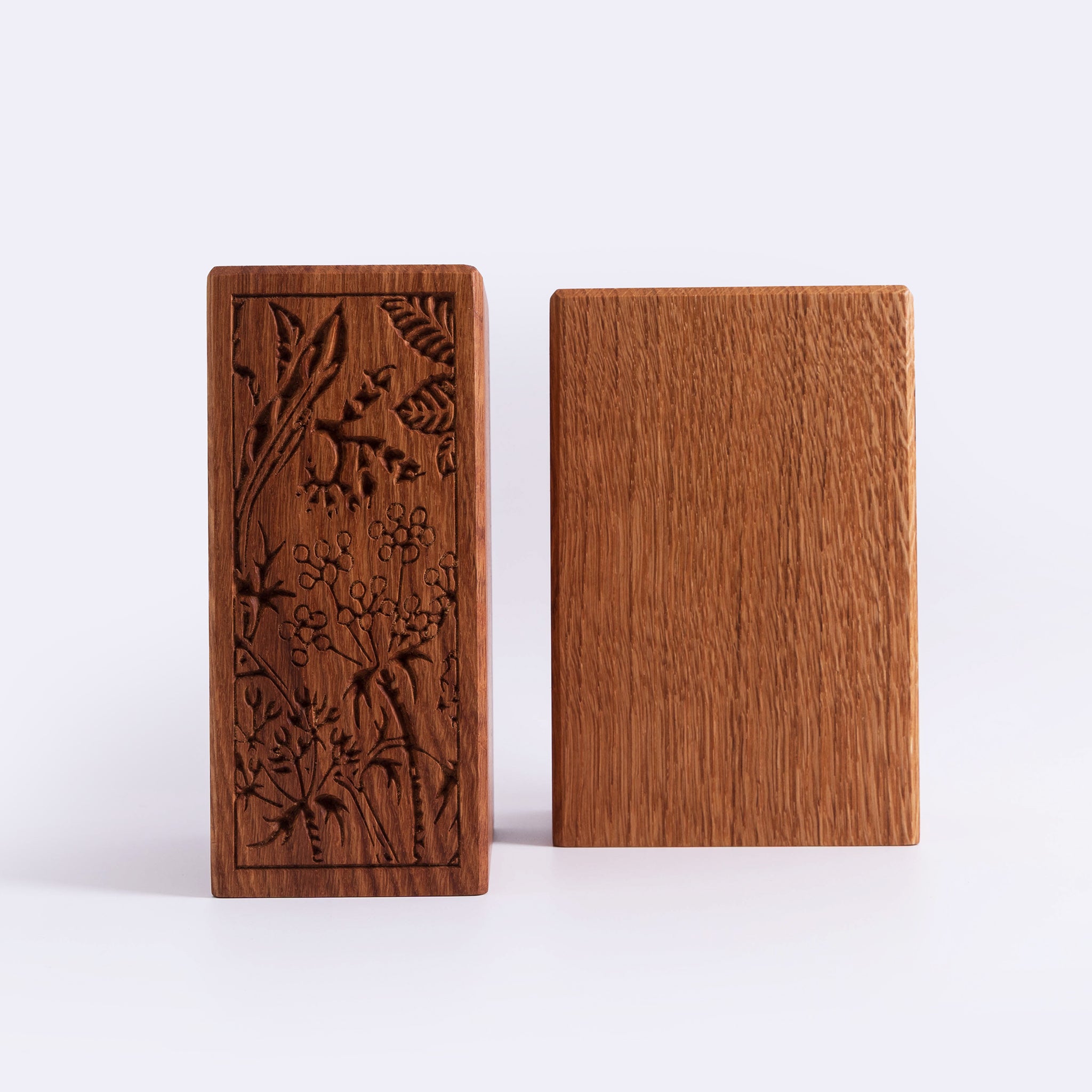 Wooden Bookends Pair - British Herbs