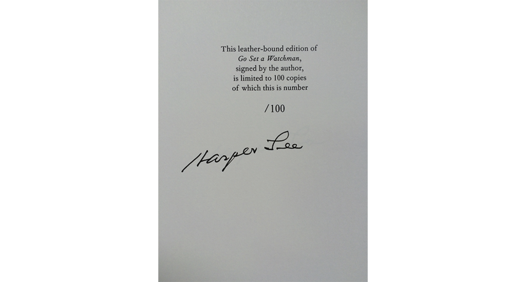 Go Set A Watchman Limited Signed Edition by Harper Lee